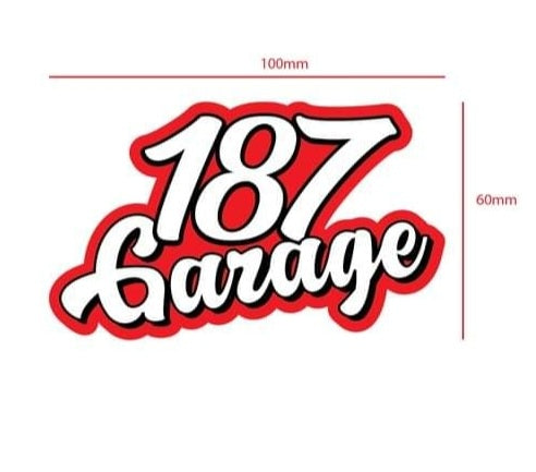 Modern script style 187 Garage sticker