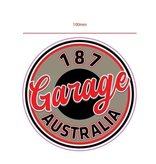 Vintage style 187 Garage Australia sticker